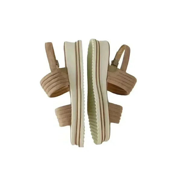 Luca Grossi Womens Sandals Beige Suede Open Toe Slingback Buckle Size 40 - Picture 5 of 10